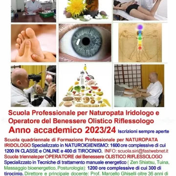 Scuola Professionale per Naturopata Iridologo e Operatore del Benessere Olistico Riflessologo Anno accademico 2023/24