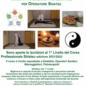 CORSO DI ZEN SHIATSU 1° LIVELLO edizione 2021/22